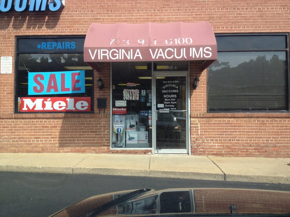 Virginia Vacuums storefront on the back side of Bradlee Shopping Center in Alexandria